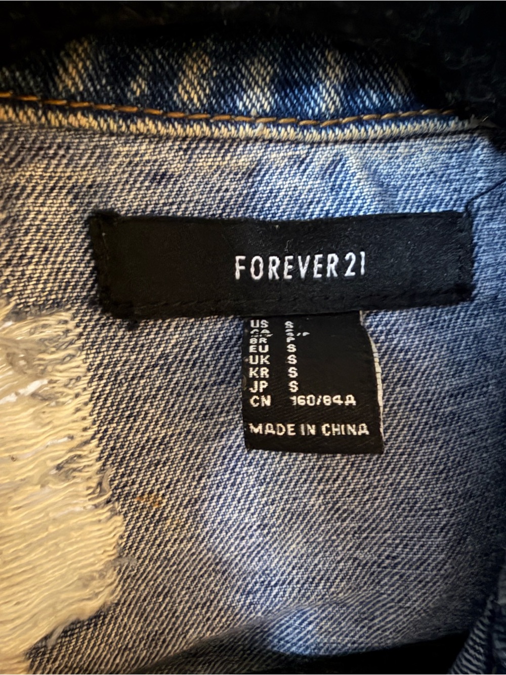 Forever 21 Distressed Blue Denim Jean Vest - Picture 3 of 7